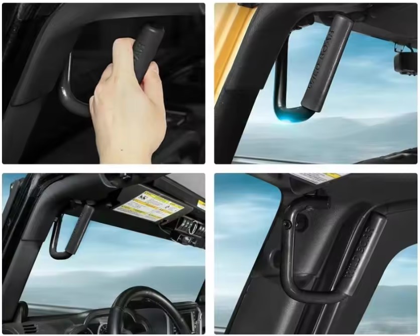 სახელური WRANGLER 2007-2017 JK სალონის შავი ლითონის, წინა (კომპლექტი)